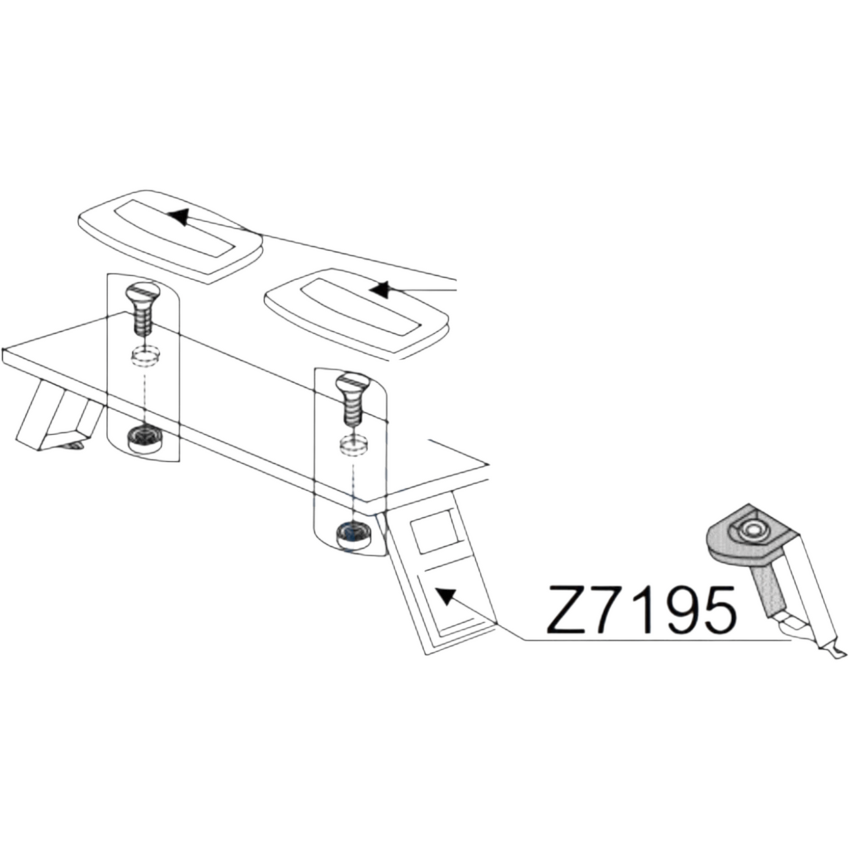 Zodiac bankbevestiging kit compleet Z60213 tekening
