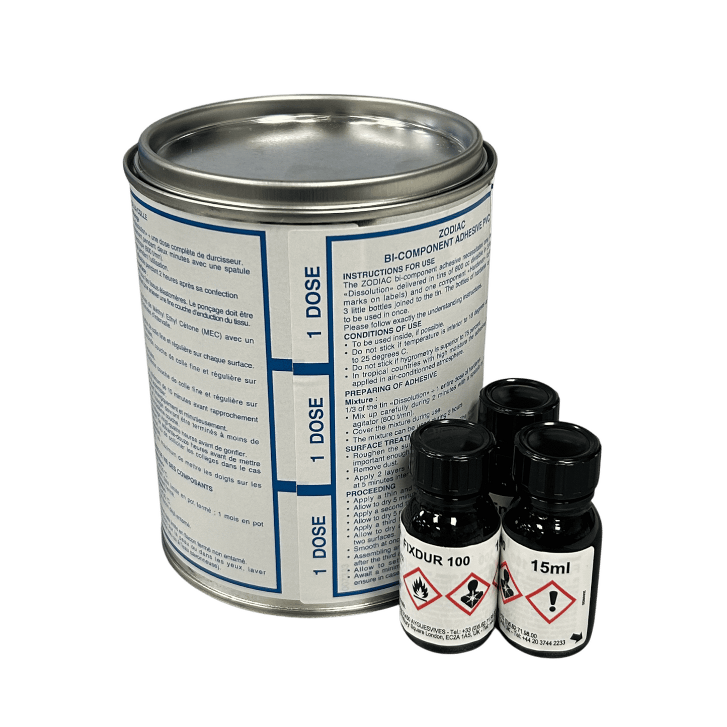 ZODIAC PVC lijm 2-componenten set met harder 750ml
