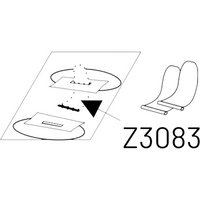 Zodiac Online Shop bevestigingsstrip voor zitplank van oudere Zodiac rubberboten, getoond in technisch diagram